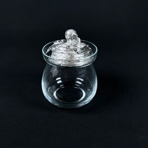 SEAGULL Canada pewter 1994 etain zinn sugar glass bowl container vintage decor